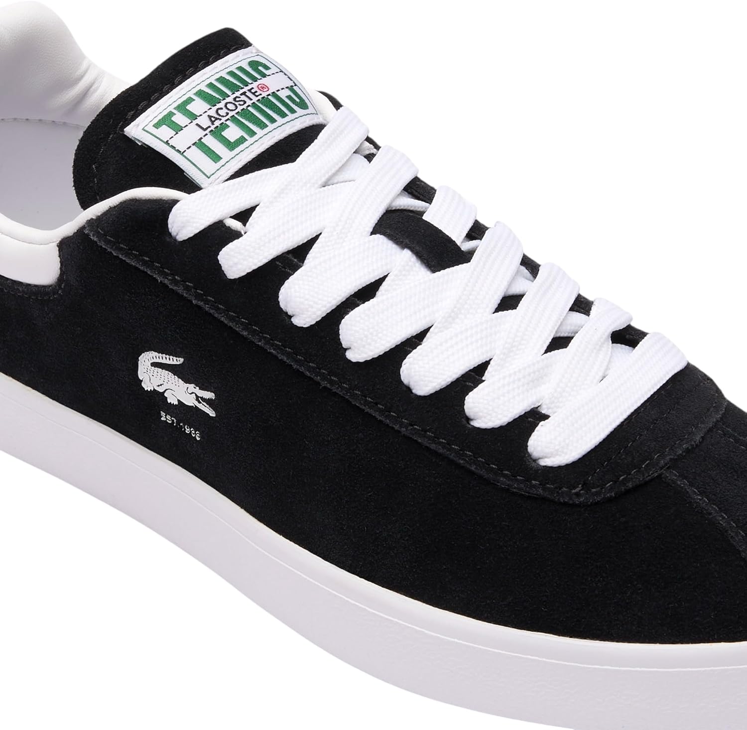 Lacoste Women's BASESHOT Sneaker, BLK/WHT, 6 - Image 2