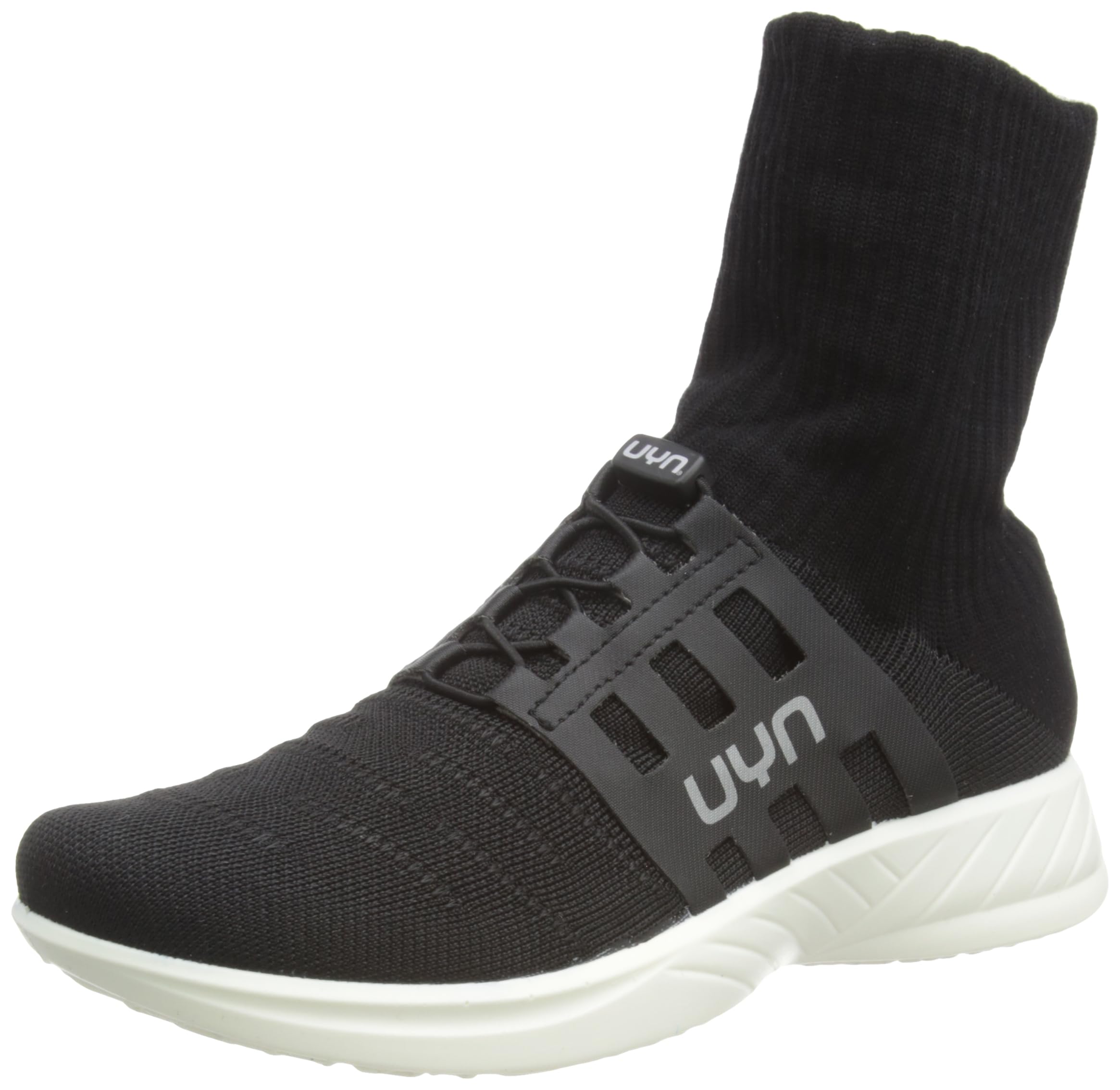 UYN Y100072-B000 3D Ribs Metal Tune Sneaker Men Black UK 8