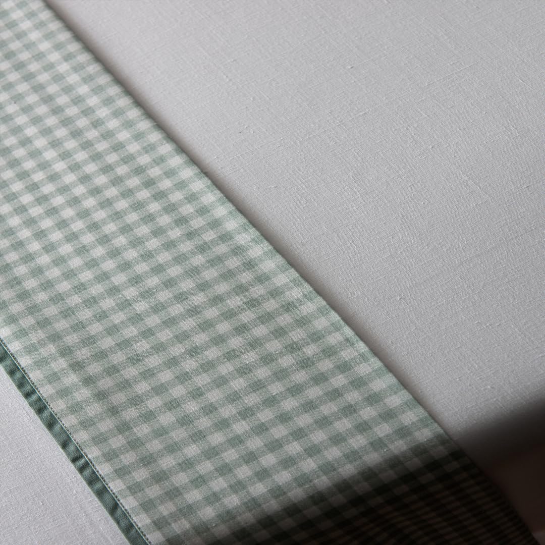 Sábanas Verde Agua Vichy Sábanas de 200 Hilos para Cama 160-100% Algodón Suave - Sábana Encimera, Sábana Bajera Ajustable y Dos Fundas de Cojines