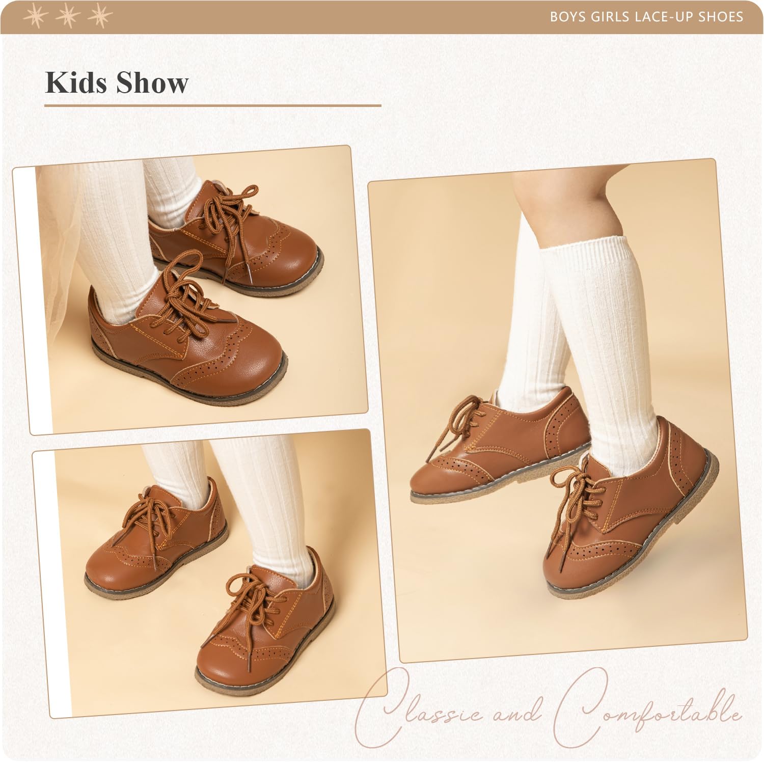 CENCIRILY Chaussures Oxford à lacets antidérapantes pour tout-petits garçons filles mocassins plats pour uniforme scolaire classique