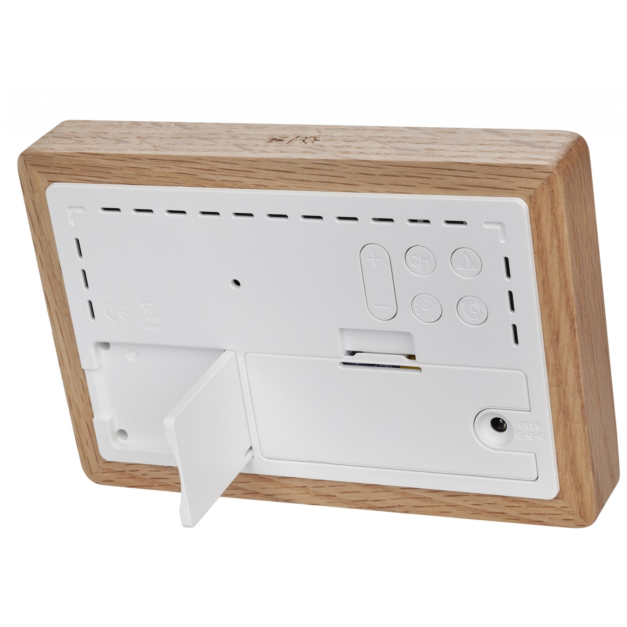 TFA Dostmann Oak 35.1167 Station météo sans fil avec capteur extérieur et cadre en bois, température intérieure et extérieure, avec recommandation de ventilation, intensité variable, horloge
