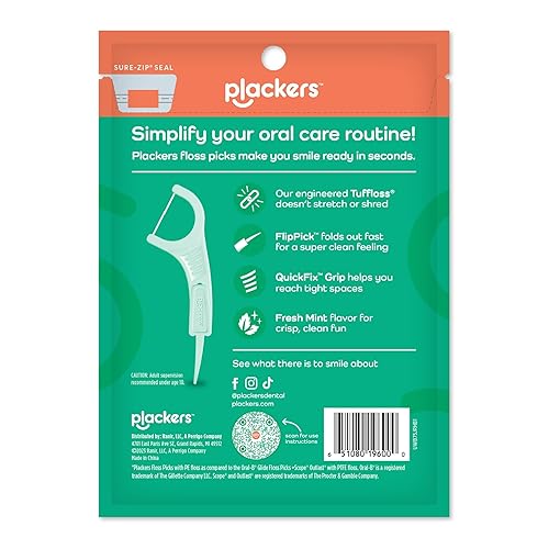 Miniatura 7 de Plackers Micro - Púas de hilo dental sabor a menta, 90 unidades, paquete de 6, color verde