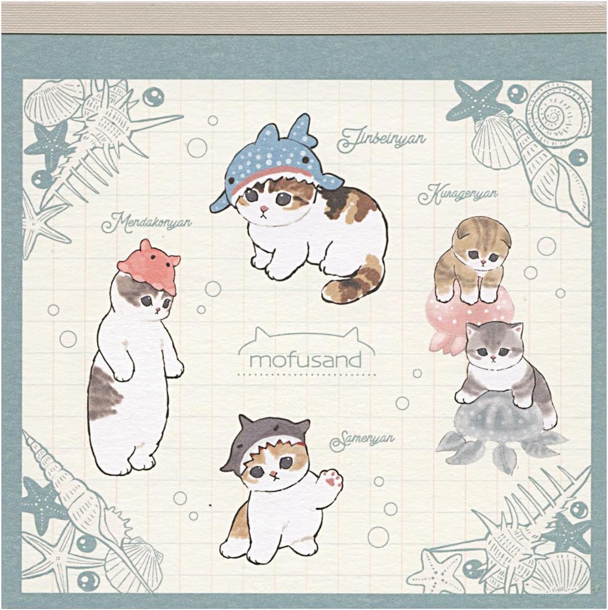 Sun-Star Stationery S2839075 mofua Memo Square Sea Creatures Nyan