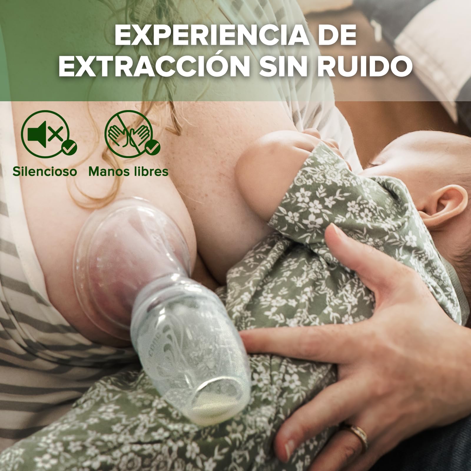 haakaa 100 ML Extractor de Leche Manual, Silicona Sacaleches Manual, Breast Pump, Saludable e Inofensivo