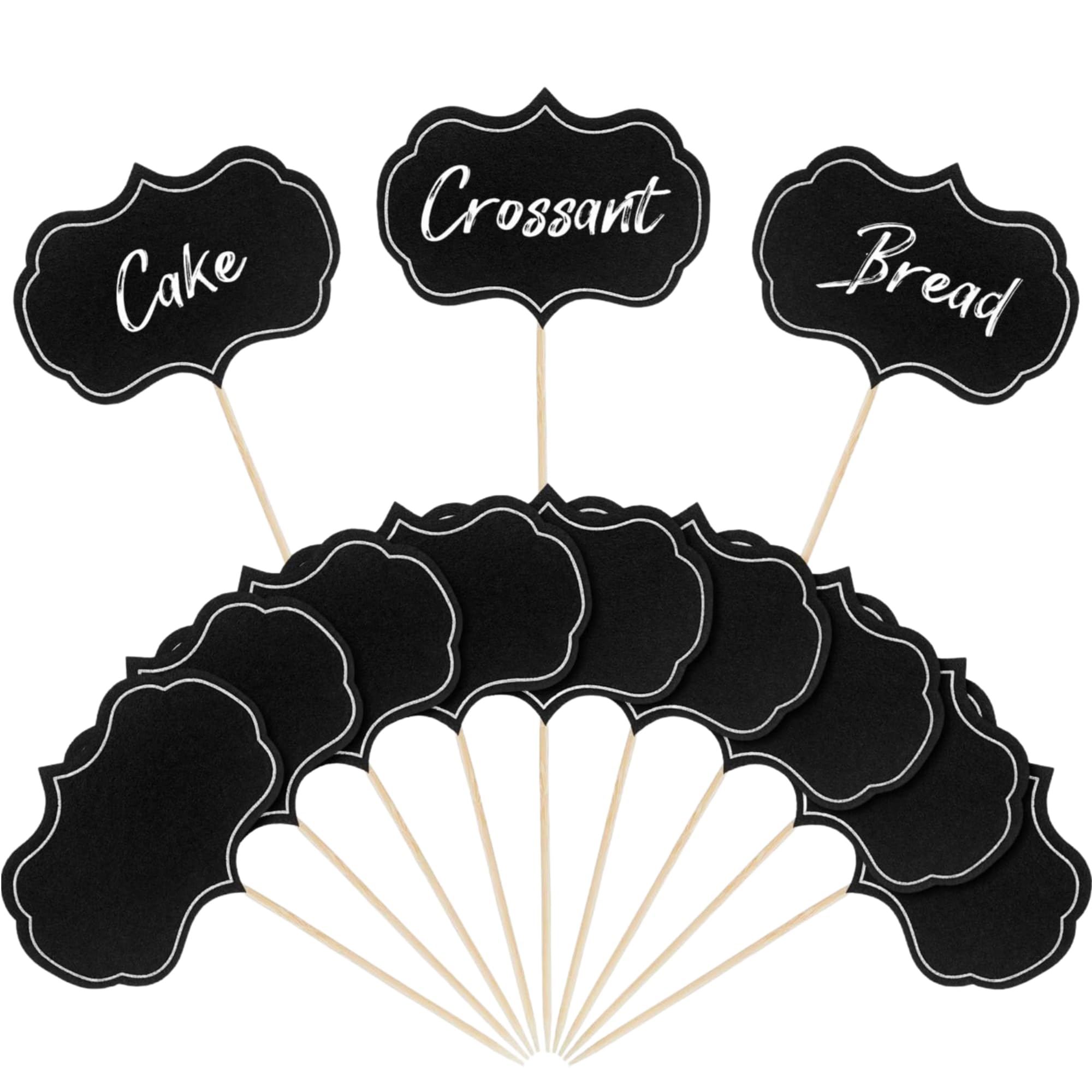 Blulu 100 Pcs Cheese Marker Toothpick Label for Charcuterie,Black