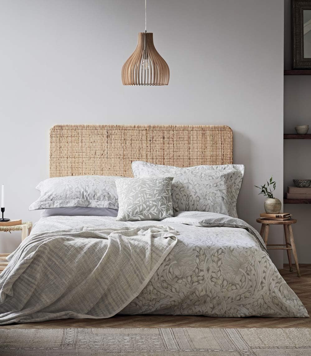 Morris & Co Pure Pimpernel Duvet Cover Lightish Grey, Cotton, Double