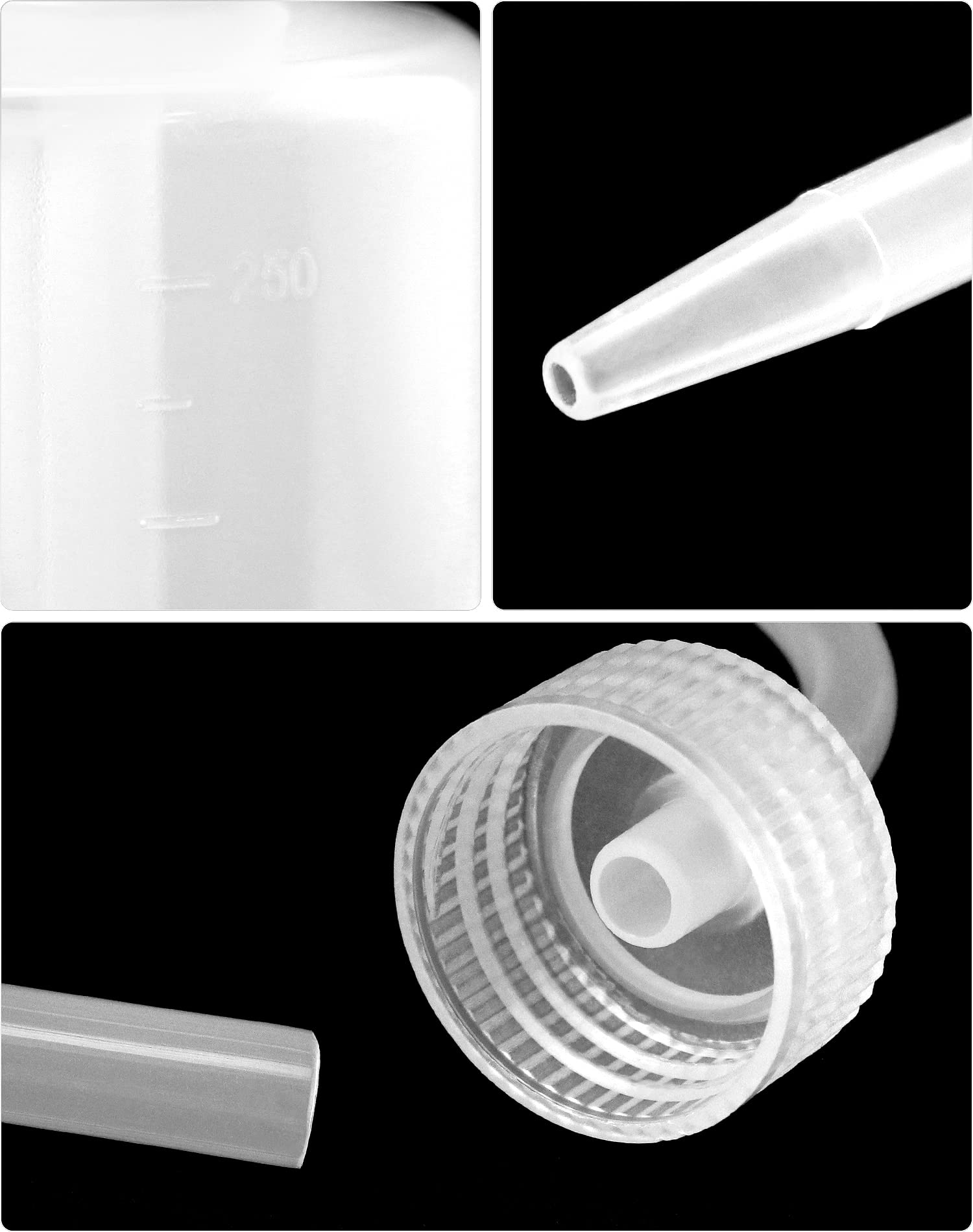 3 Bottiglie Con Beccuccio Da 250 Ml - Flaconi Spremibili Per Liquidi, Irrigazione E Lavaggio - Foto 9