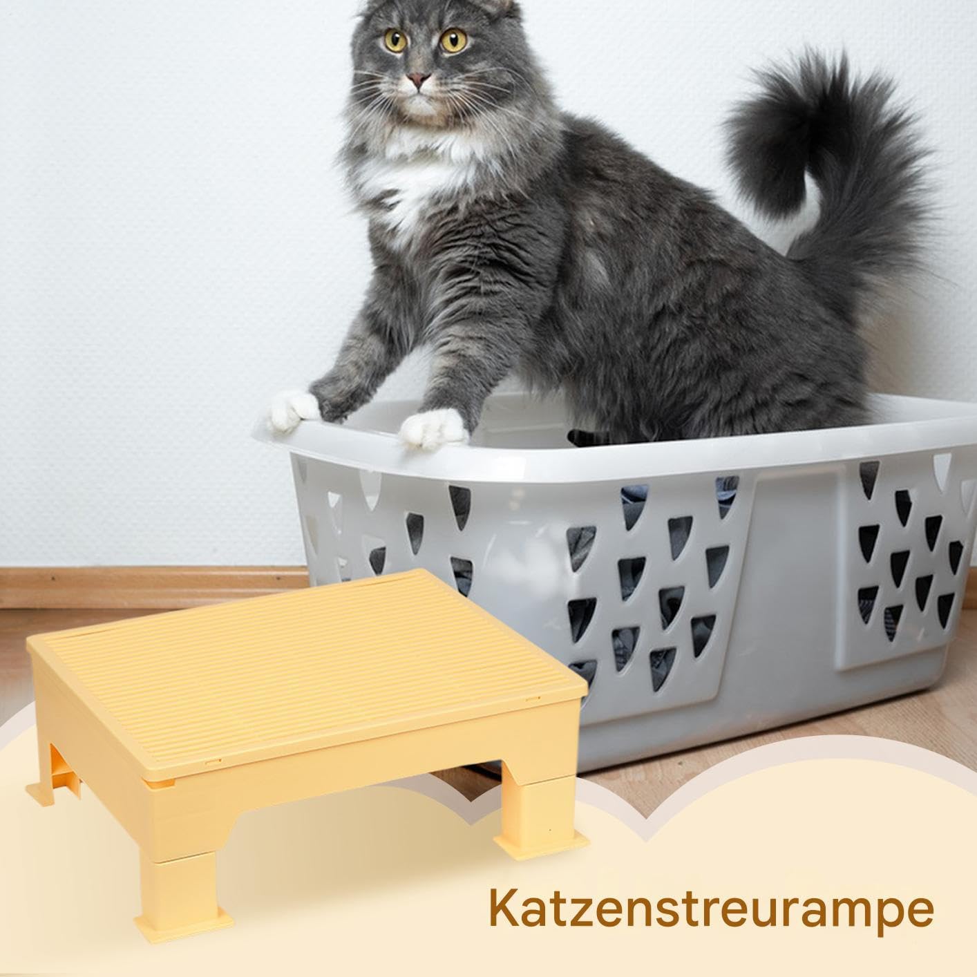 Scalino Lettiera Per Gatti Supporto Regolabile Antischizzo | Rampa Rimovibile Lettiera Per Gatti Piccoli E Cuccioli Casa Balcone Terrazzo Camper Interno Ed Esterno Addestramento
