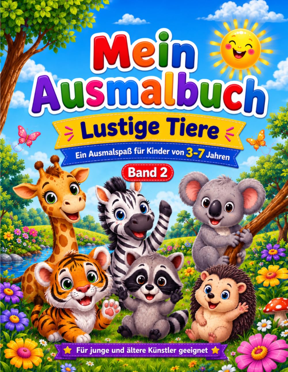 Mein Ausmalbuch "Lustige Tiere" - Band 2: Ein Ausmalspaß für Kinder von 3–7 Jahren