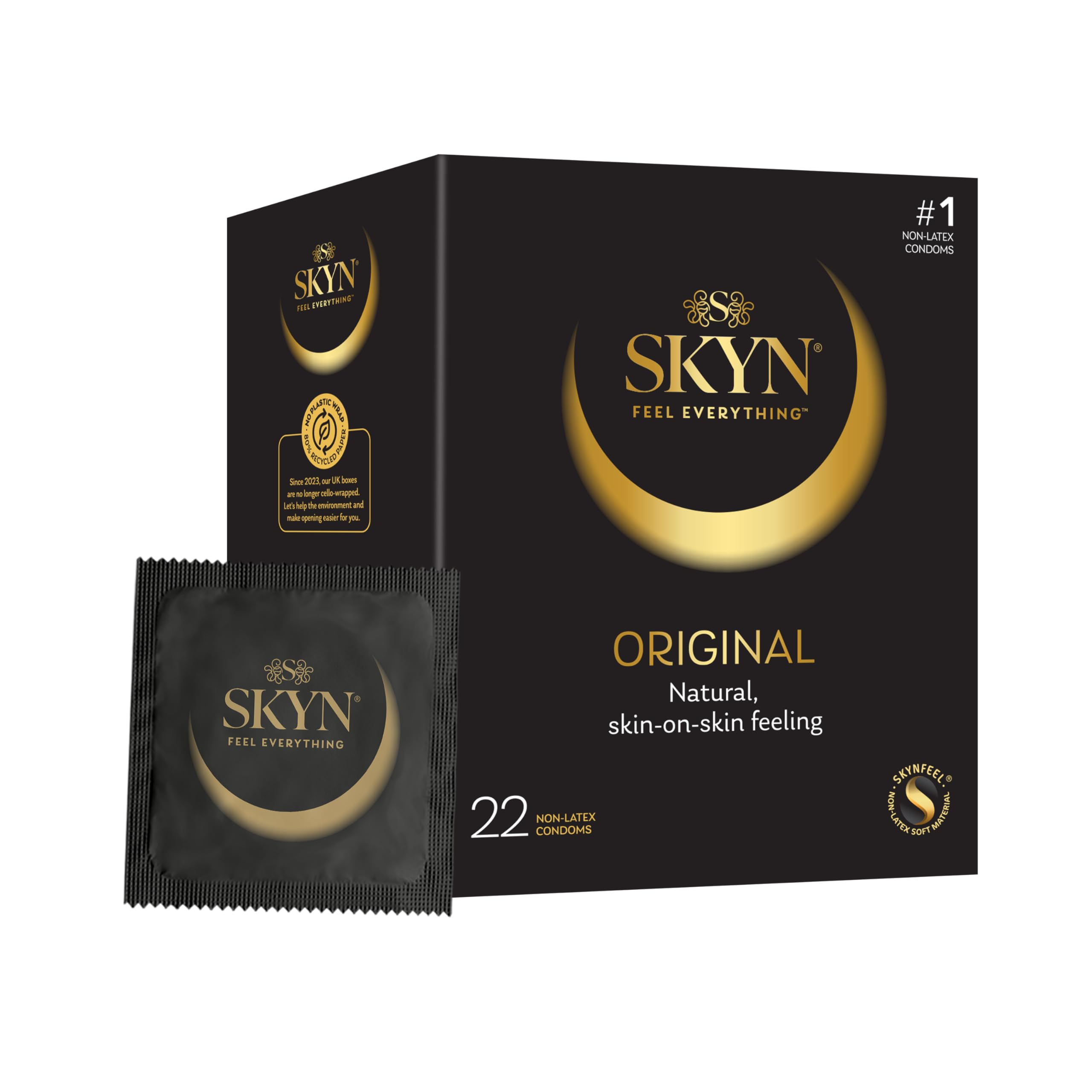 SKYN Original Condoms (Pack of 22) SKYNFEEL Latex-Free Condoms for Men
