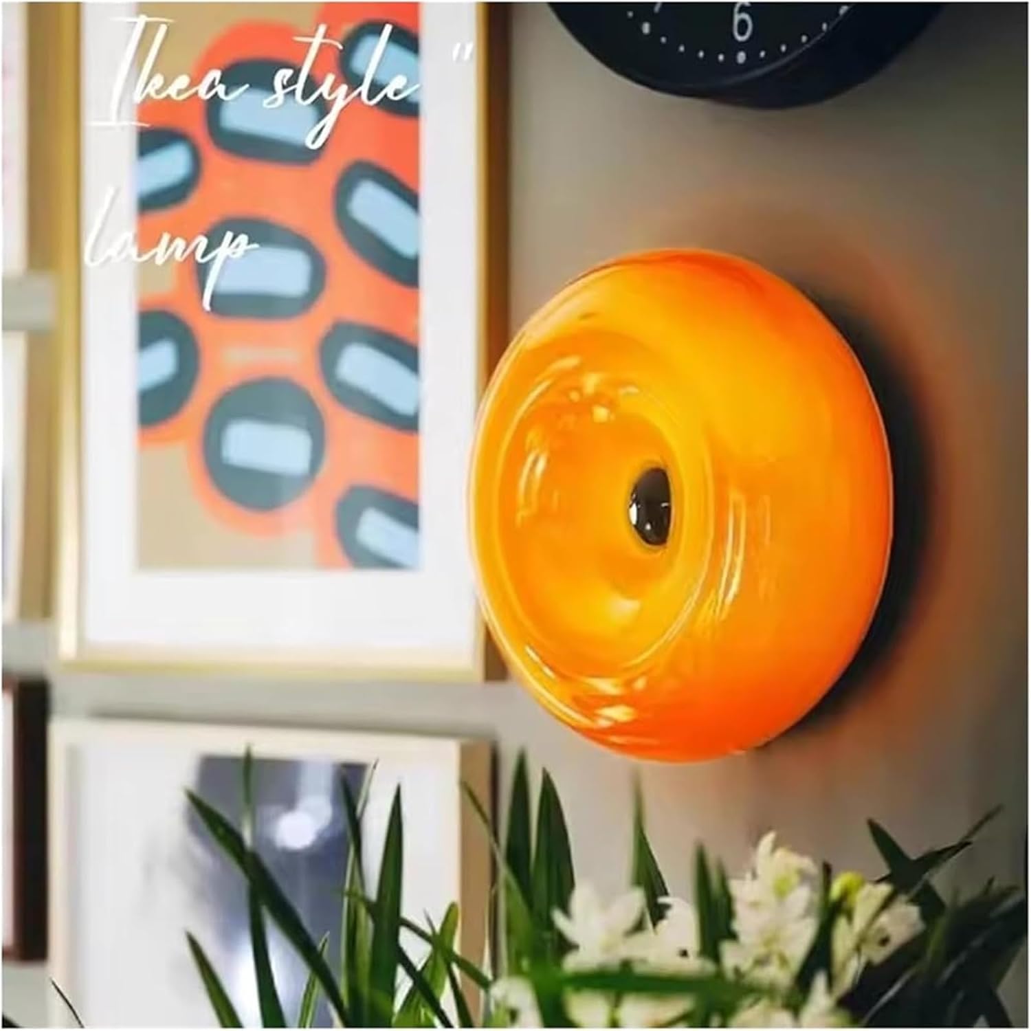 Glass Wall Lamp Orange White Light for Living Room Bedroom Hallway Study Table Indoor Ambient LED Lighting Touch Switch Simple(Orange,Warm White)