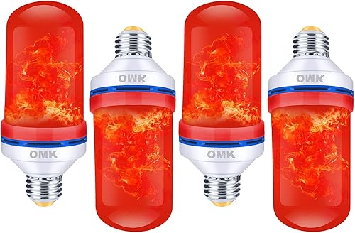 Miniatura 8 de OMK - Bombillas LED con efecto llama, 4 nuevos modos actualizados de iluminación con estilo de fuego simulado, bombilla LED de base E26, bombillas