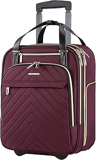 VANKEAN Carry On 언더시트 다기능, 40.6cm(16인치) 언더시터 경량 오버나이트 슈트케이스 남성 여성용, 골드 퍼플, 골든 지퍼