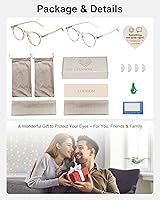 Vista 6 de Blue Light Glasses for Woman, Blue Light Blocking Lightweight Round Eyeglasses for Computer TV Gaming Phone Screen,Eye Strain