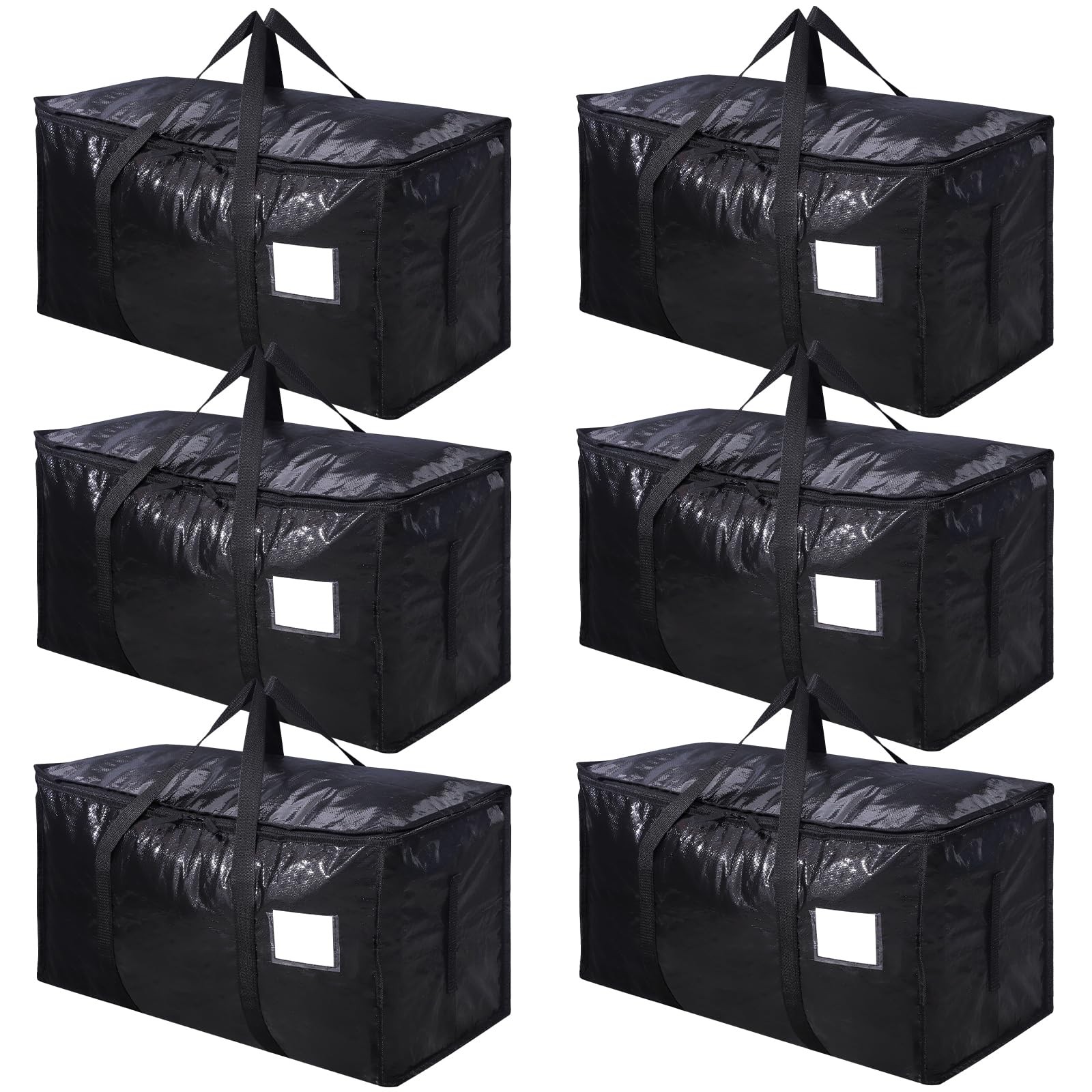 6 Pack Moving Bags and Storage Bags - 90L Heavy Duty Moving Boxes with Reinforced Bottom & Wrap-Around Handles, Tear-Resistant Reusable Storage Bins for Home, College Dorm Clothes Bedding Duvet Toys