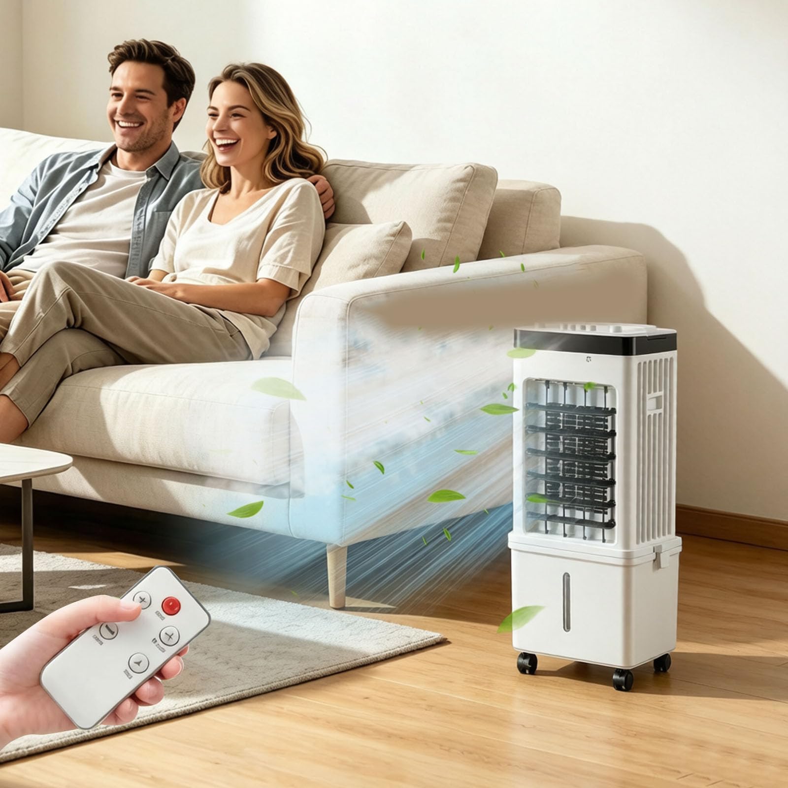 Aires Acondicionados MóViles con tanque agua extraíble 15 litros,unidad acondicionado ventilador 3 velocidades,control remoto,hogar Aire acondicionado,oficina ventiladores refrigeración A/C