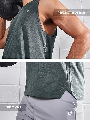 Miniatura 4 de NORTHYARD Camiseta sin mangas para hombre, para entrenamiento, correr, sin mangas, de secado rápido, camiseta muscular, chaleco deportivo