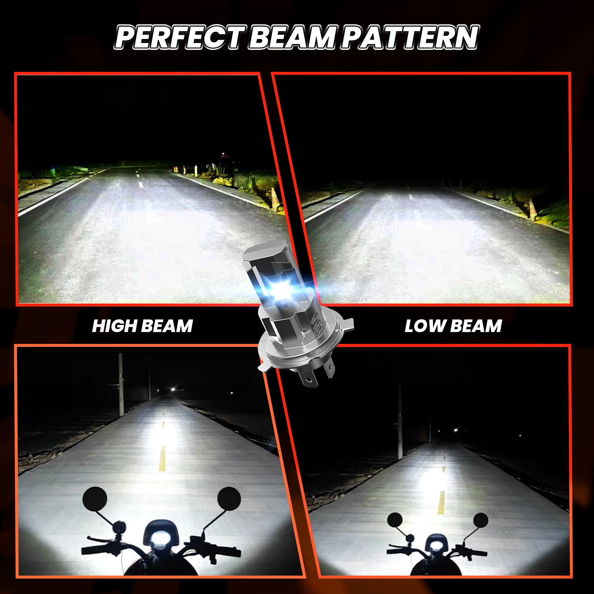 H4 LED Auto e Moto: 100W 9003/HB2 Conversione per Fari, 26000LM Lampadina h4, Mini Plug and Play, Kit con 2 Lampadine