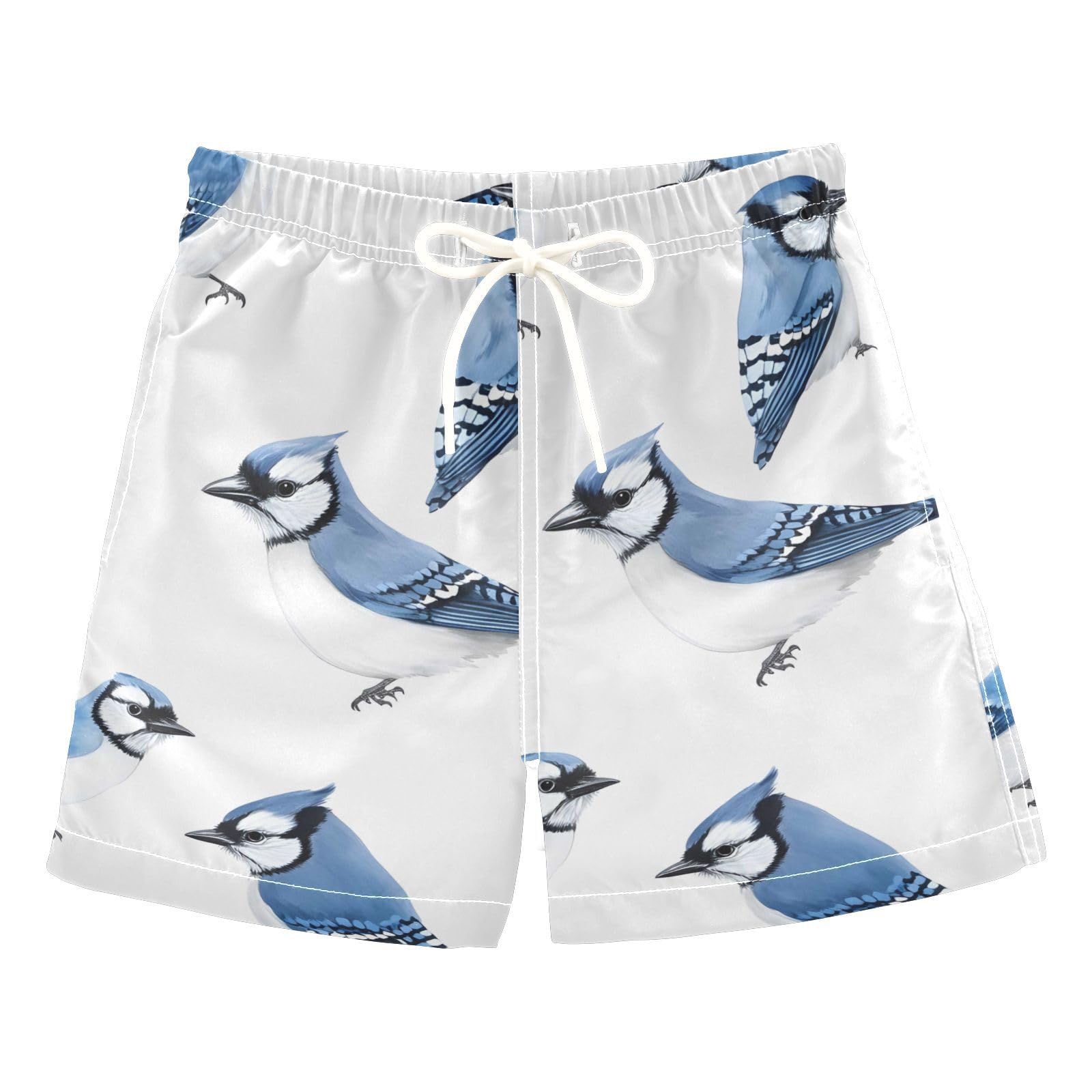 Zathe Blue Birds Toddler Swim Suits Vacation Boys Toddler Board Shorts Kids Swimwears Son's Presents 5T 5Y