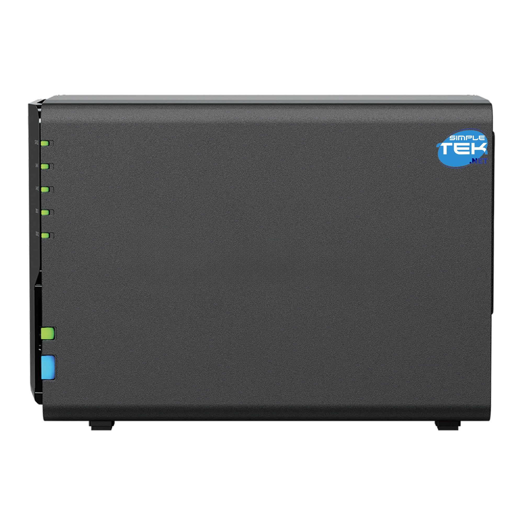 SIMPLETEK - Sistema NAS de 2 Bahías para HDD y SSD de 3,5/2,5 pulgadas con RAM de 2 GB (ampliable a 6 GB), procesador Quad-Core y LAN 2.5 Gigabit