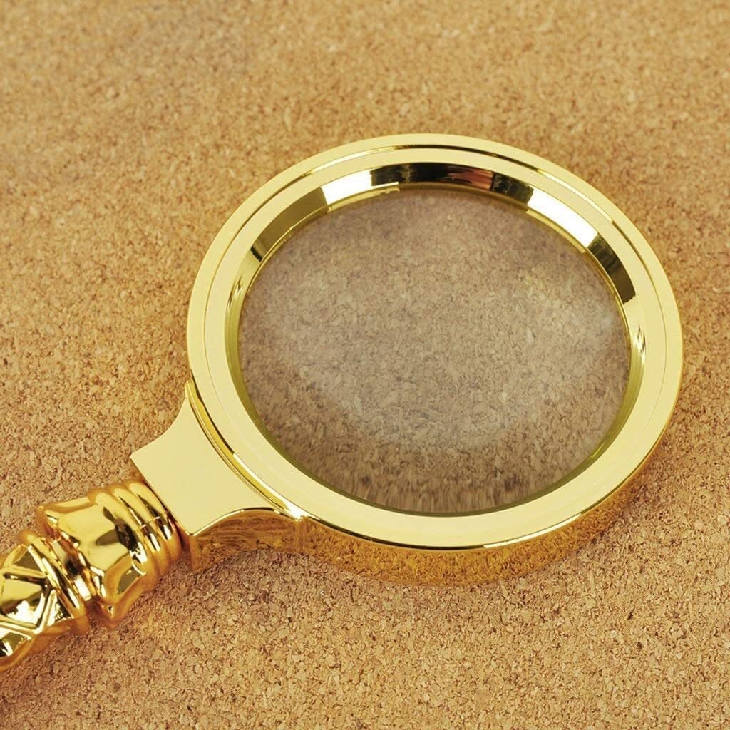 Lente d'ingrandimento da 60 mm con struttura in metallo e manico a forma di fiore, 5 volte ad alta definizione, adatta per gli anziani per leggere libri, giornali, mappe, francobolli, letture ant