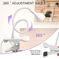 Vista 67 de AORAEM Lámpara LED UV para uñas: lámpara U V de cuello de cisne de doble cabeza para uñas de gel, luz LED de curación flash con 6 lupas para el Negro