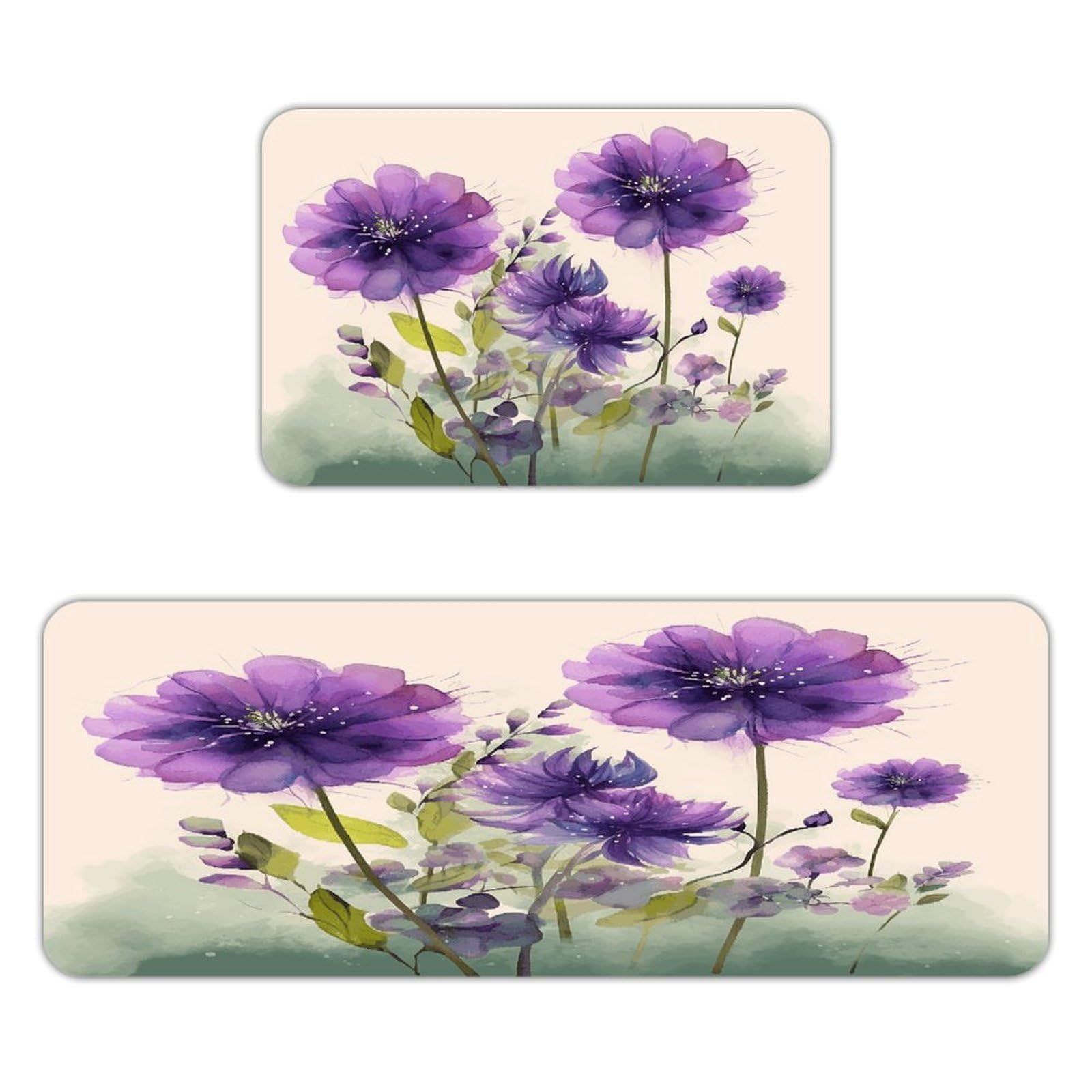 Alfombrillas de cocina florales de estilo acuarela hechas para resistir el uso diario en casa