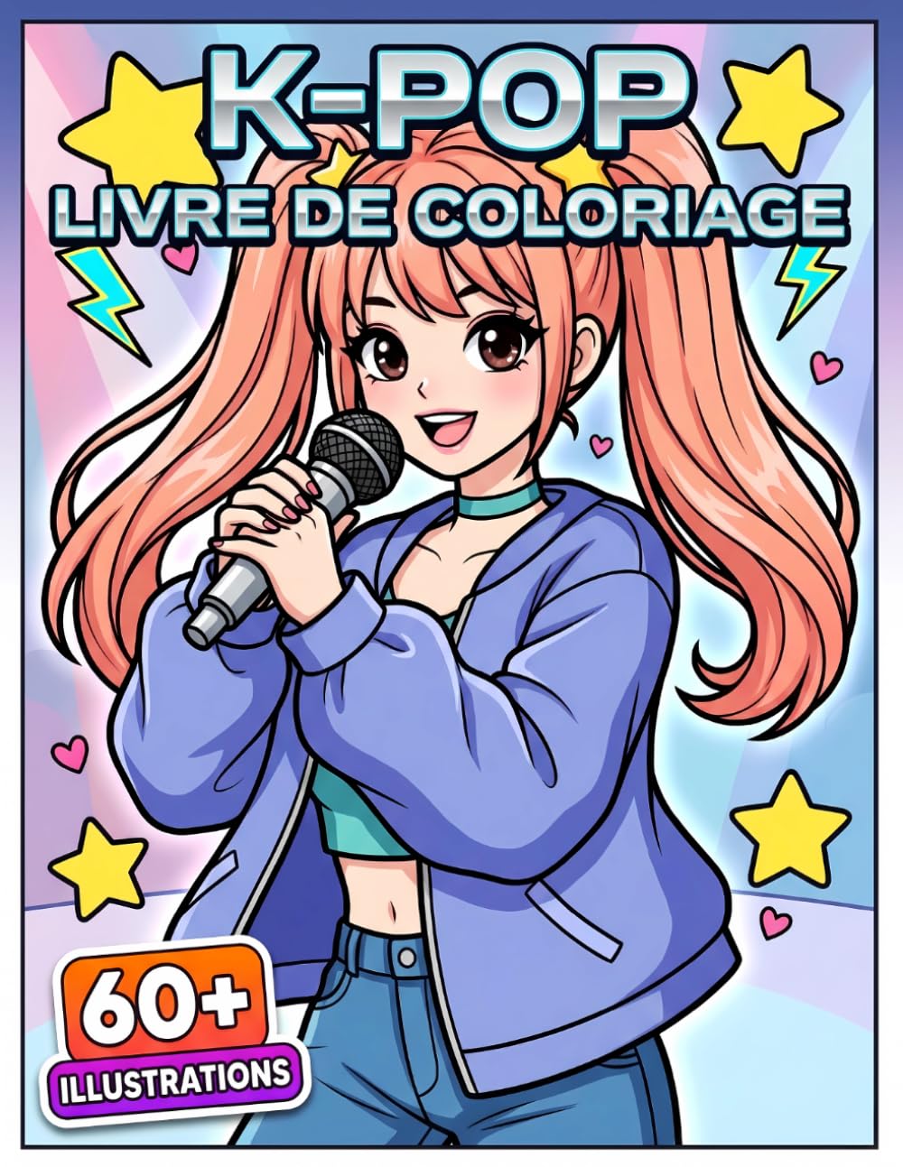 Livre de coloriage K-Pop: 60+ Dessins Craquants Inspirés Par L’Esthétique Musicale Coréenne Pour Enfants, Ados Et Fans Créatifs