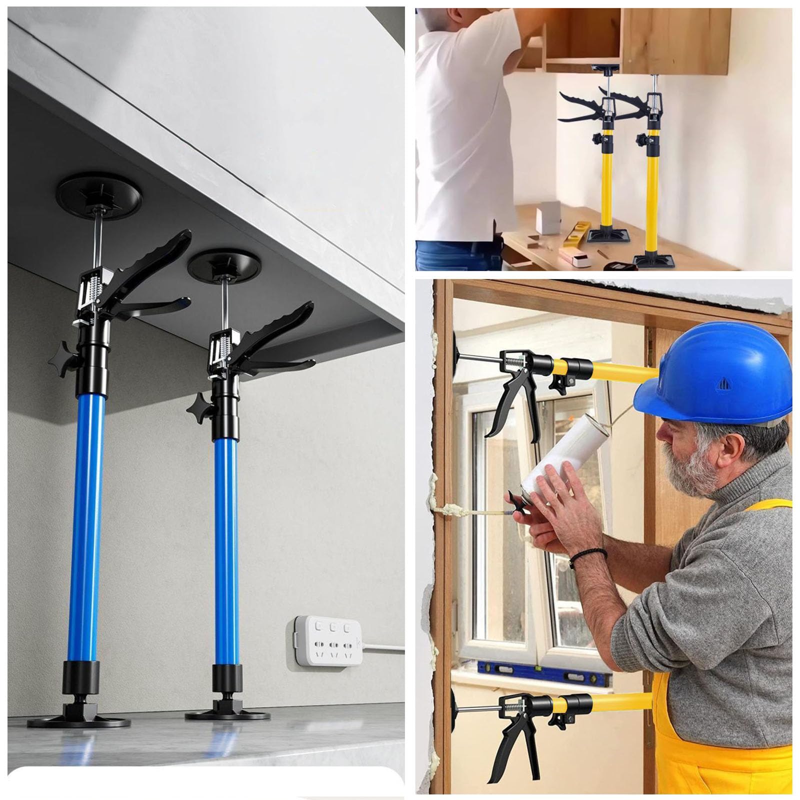 2 x Varilla Telescó de Soporte Rápido,Techo Tensor Puntal de Expansión Telescópico Soporte,Puntal Telescó Pico de Marco con Capacidad de 30 kg