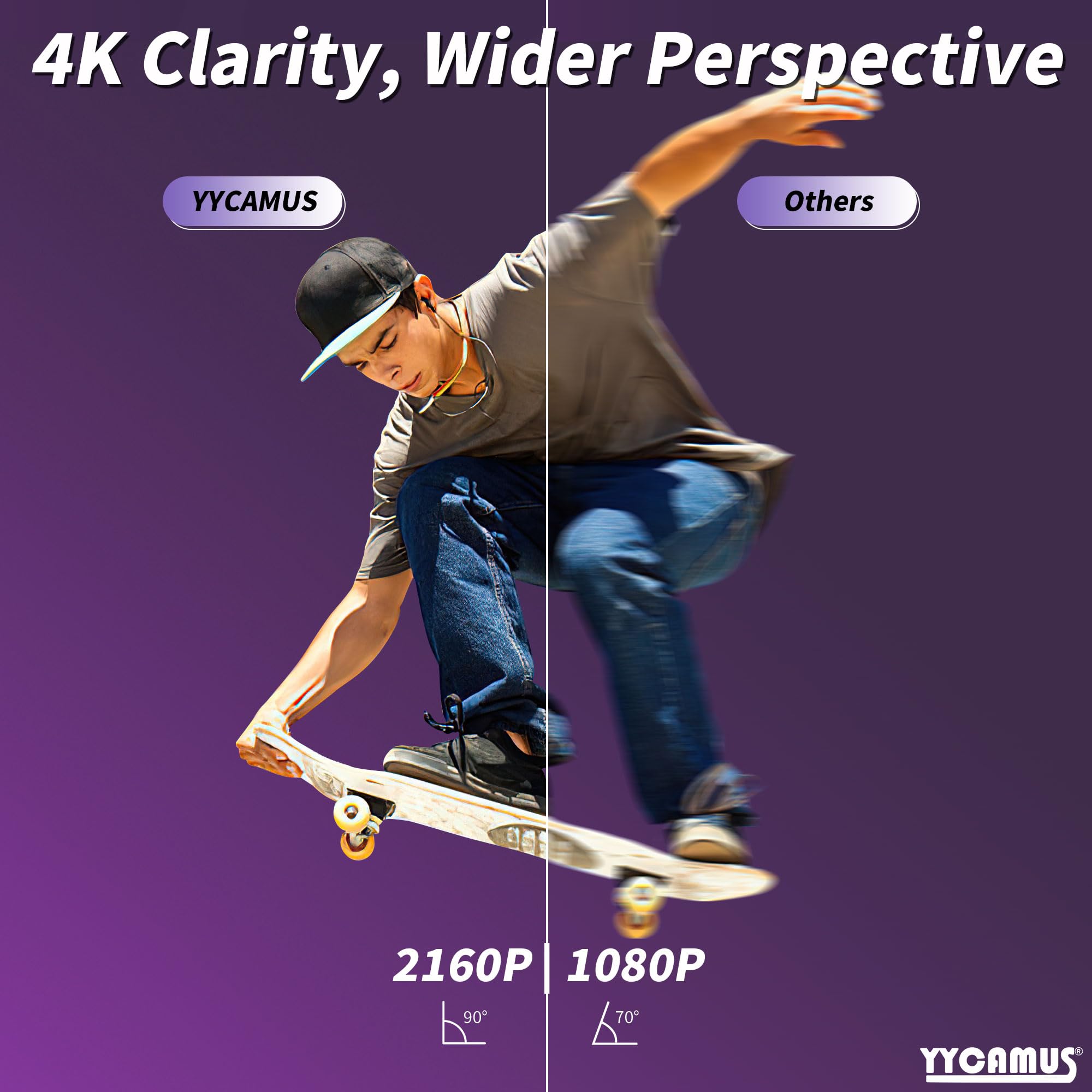 Occhiali da vista 4K, occhiali da sole intelligenti con fotocamera, occhiali video con protezione UV per attività all'aperto, occhiali da vista fotocamera per viaggi
