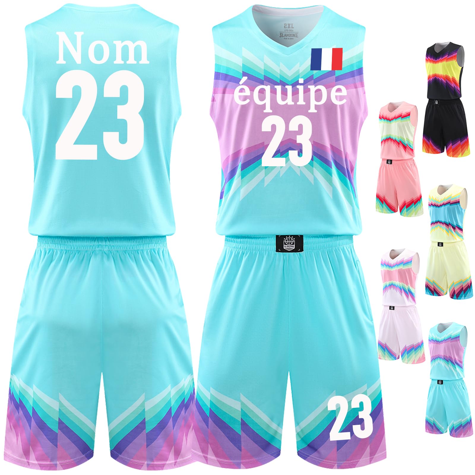 Maillot de Basket Personnalisé Enfant Homme Femme Ensemble Basket Enfant Personnalisé et Nom Numéro Logo