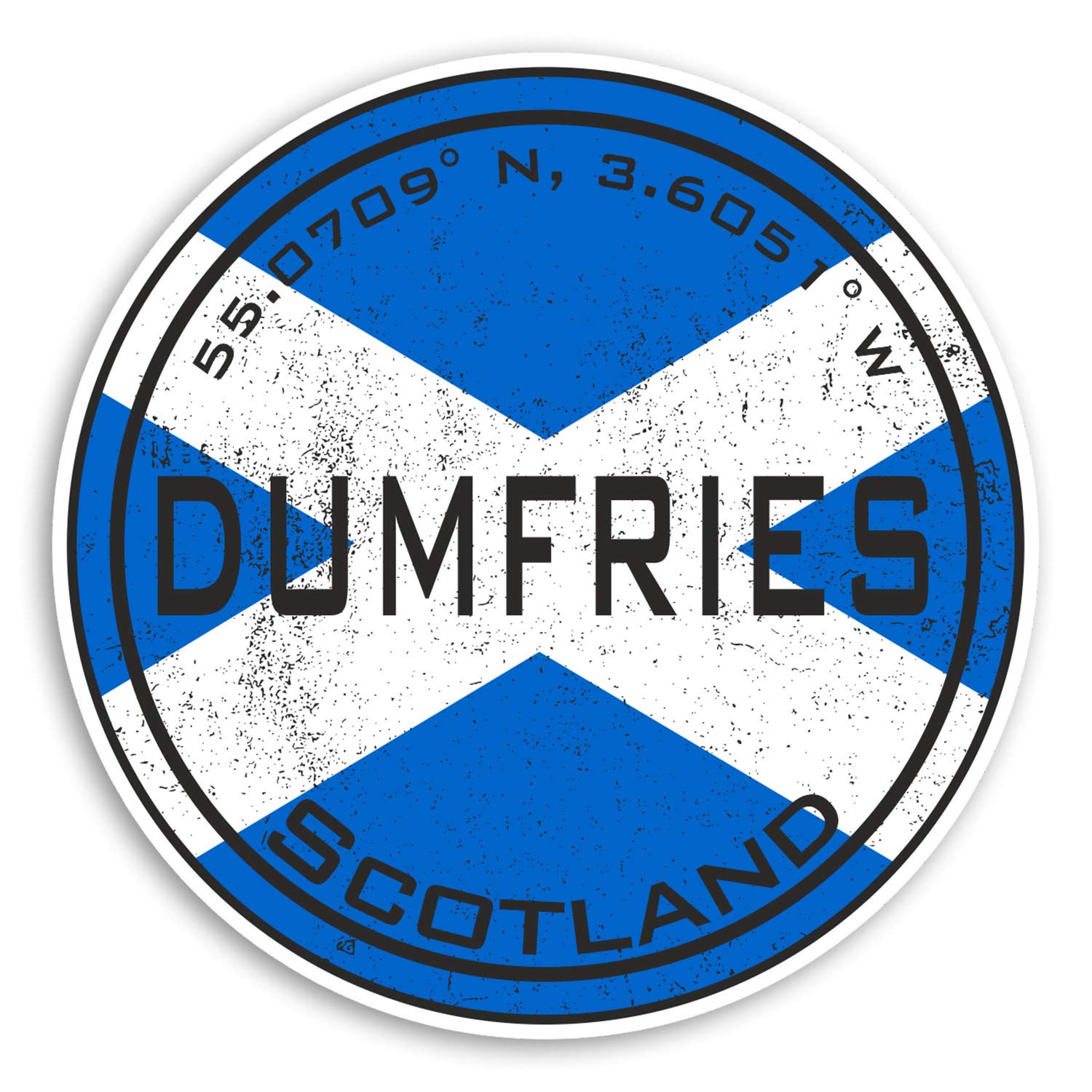 2 x 10cm Dumfries Scotland Vinyl Stickers - Scottish Flag Sticker Luggage #20449 (10cm Wide)