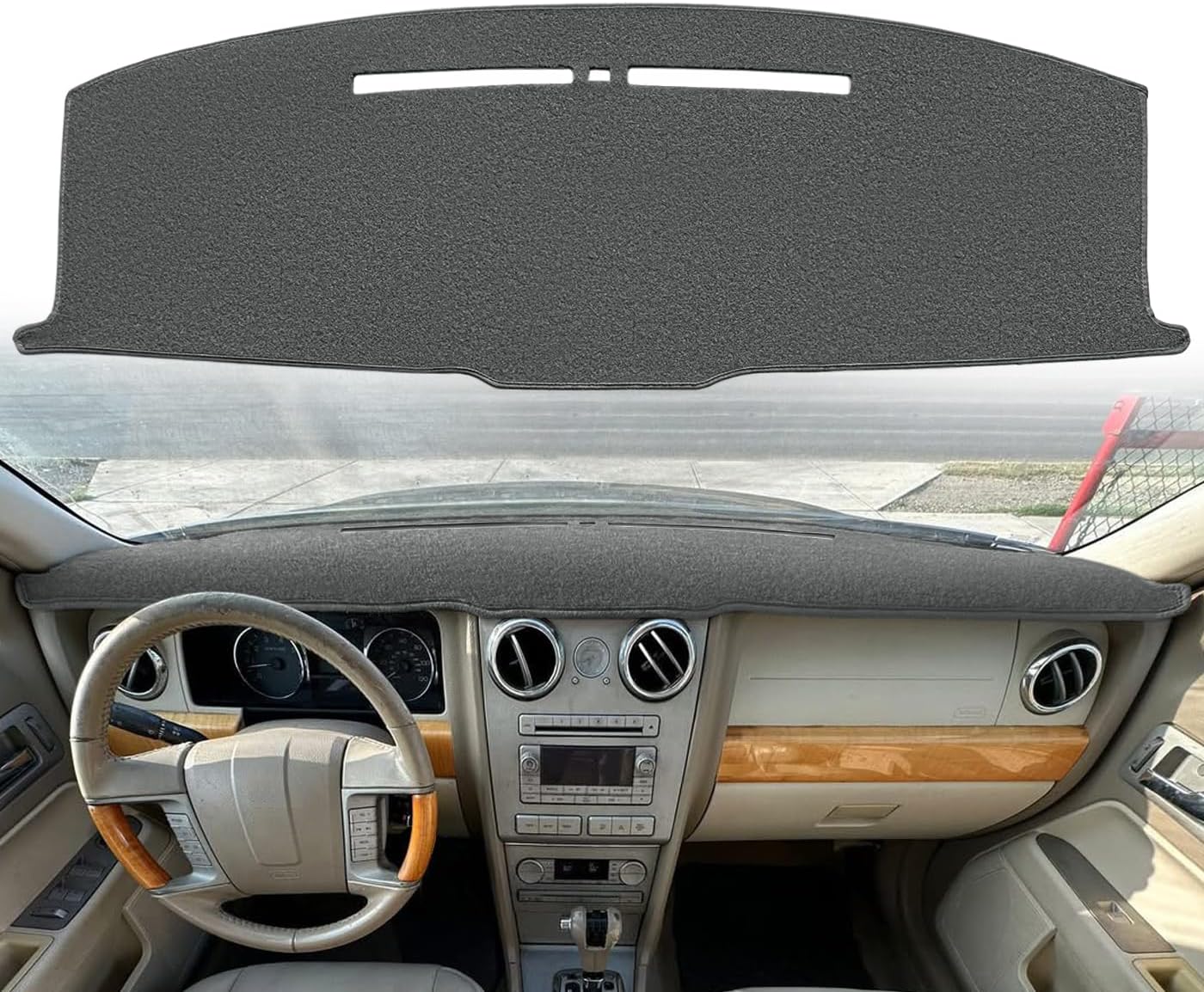 Dash Cover Mat Custom Fit for Lincoln MKZ Zephyr with Light Sensor Dashboard Cap Pad Carpet Protector K354 (Black)