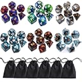 DND Dice Set, 6Pack 7 Die Polyhedral D&D Dice Sets with D20 D12 D10 D% D8 D6 D4 Compatible with Dungeons and Dragons Role Playing Games RPG MTG Table Games (42 Pieces)