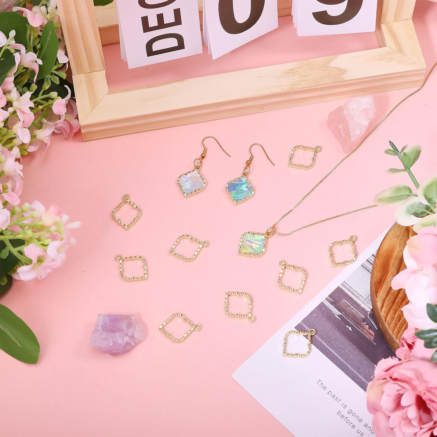 CHGCRAFT 30 Pcs Open Back Bezel Pendants Hollow Rectangle Pendant for Resin Alloy Rectangle Frame Charms Blank Hollow Pendant for Earrings Bracelets Necklaces Jewelry Making - Image 5