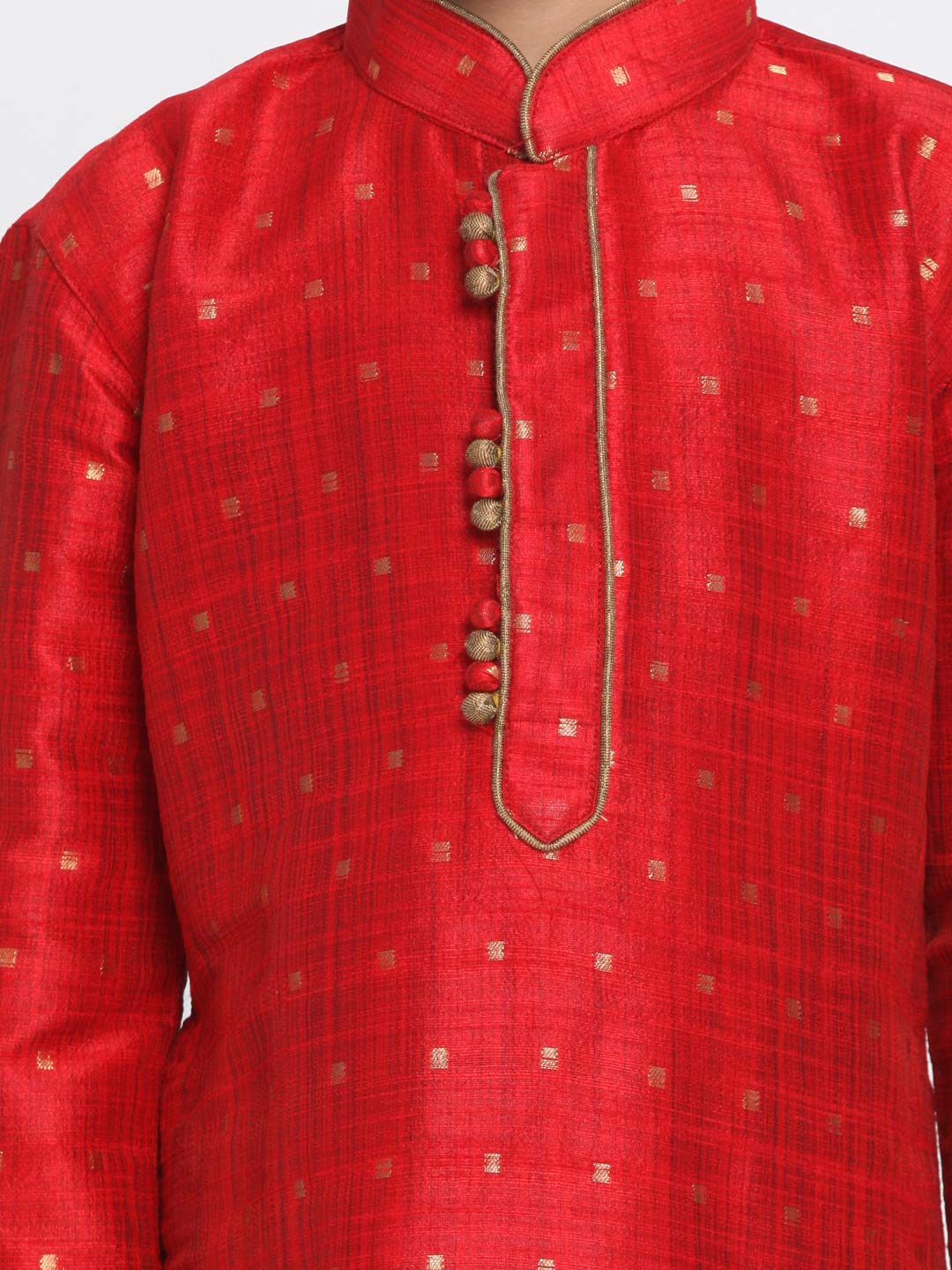 JBN Creation Kurta i Dhoti zestaw spodni z mieszanki jedwabiu brązowego i różowego złota (VASBK023MAnCDRG, dla 5-6 lat)