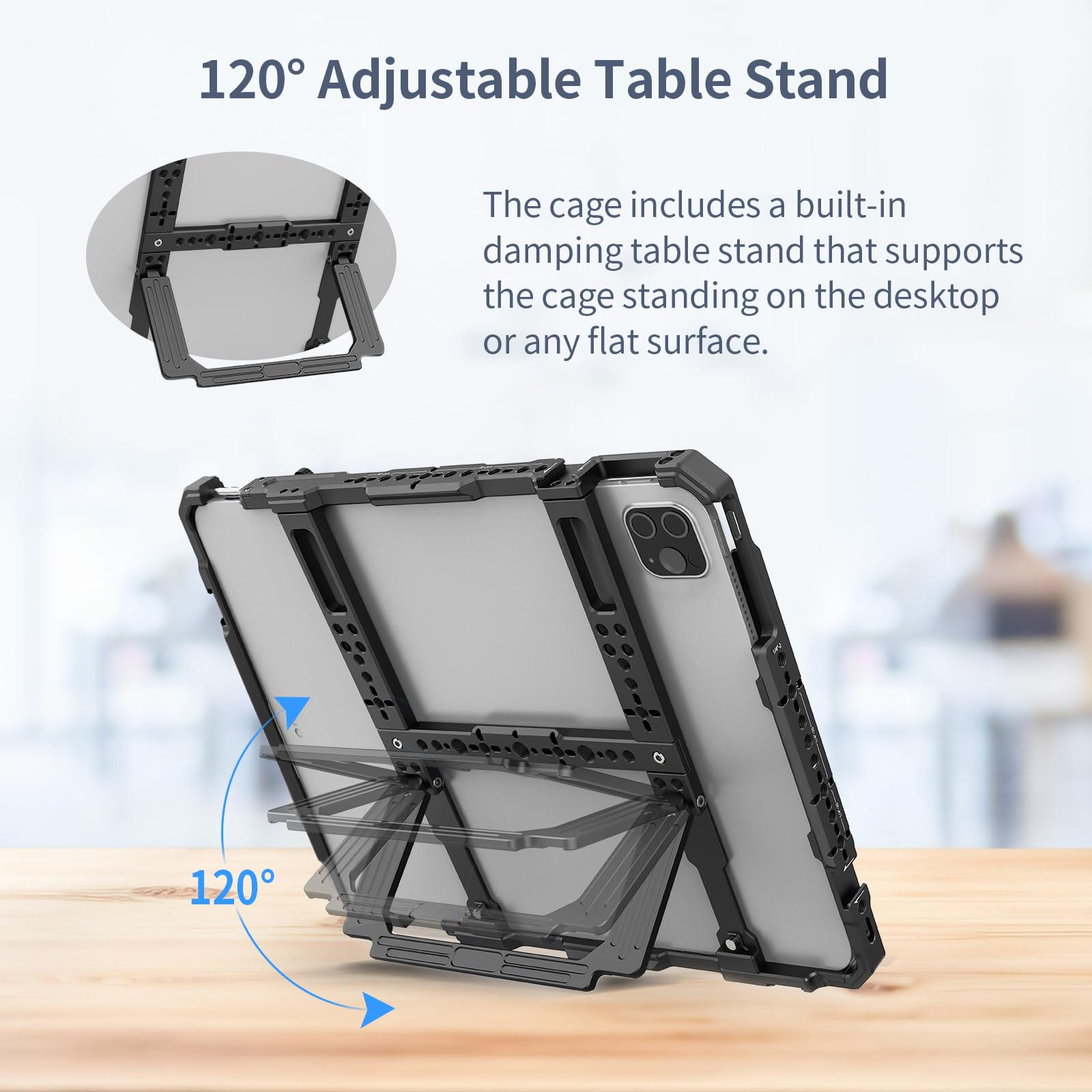 Nitze Tablet Käfig für iPad Pro 13" M5/M4, iPad Air 13" M4/M3/M2, iPad Pro 12.9" der 6./5./4./3. Generation und andere Tablets von 11.5" bis 13" - T-TC02A