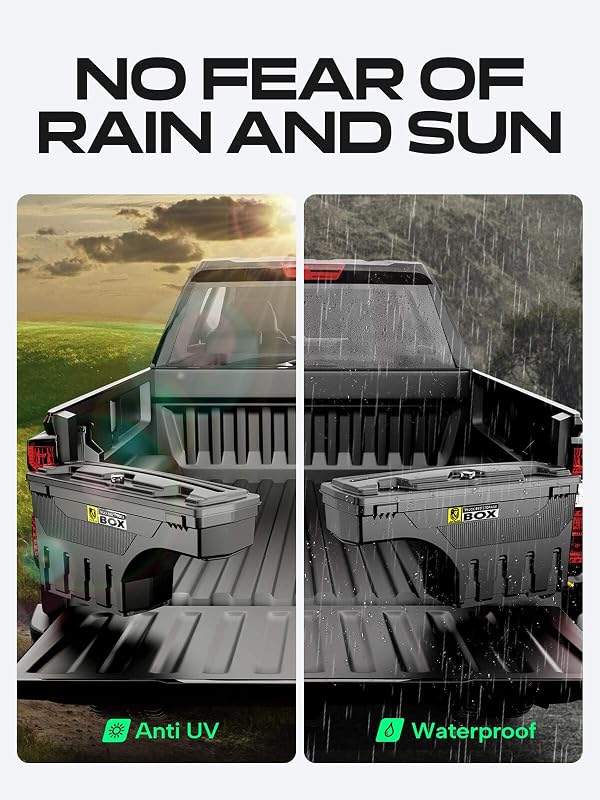 YHTAUTO Truck Bed Storage Tool Box Lockable Compatible with 2019 2020 2021 2022 2023 Ram 1500 Pickup, Passenger Side, Will Not Work with RamBox & Classic Model, Swing Waterproof Wheel Well Toolbox by YHTAUTO - Image 8