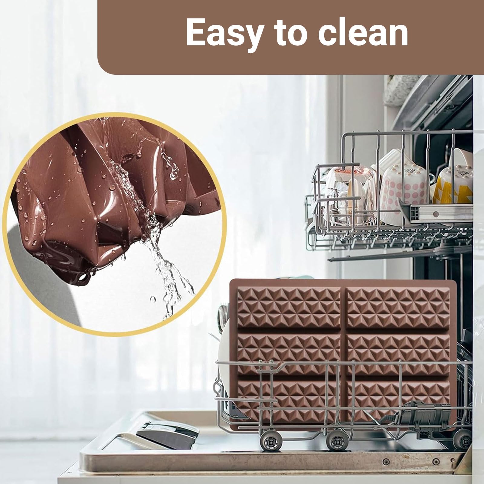 AstraGlam 1 stuk siliconen chocoladevorm voor Dubai chocolade en bonbons, hoogwaardige bakvorm van siliconen voor pistachenoten, chocolade, engelenhaar, deegdraden, diepvries- en bakvast AstraGlam 1 stuk siliconen chocoladevorm voor Dubai chocolade en bonbons, hoogwaardige bakvorm van siliconen voor pistachenoten, chocolade, engelenhaar, deegdraden, diepvries- en bakvast