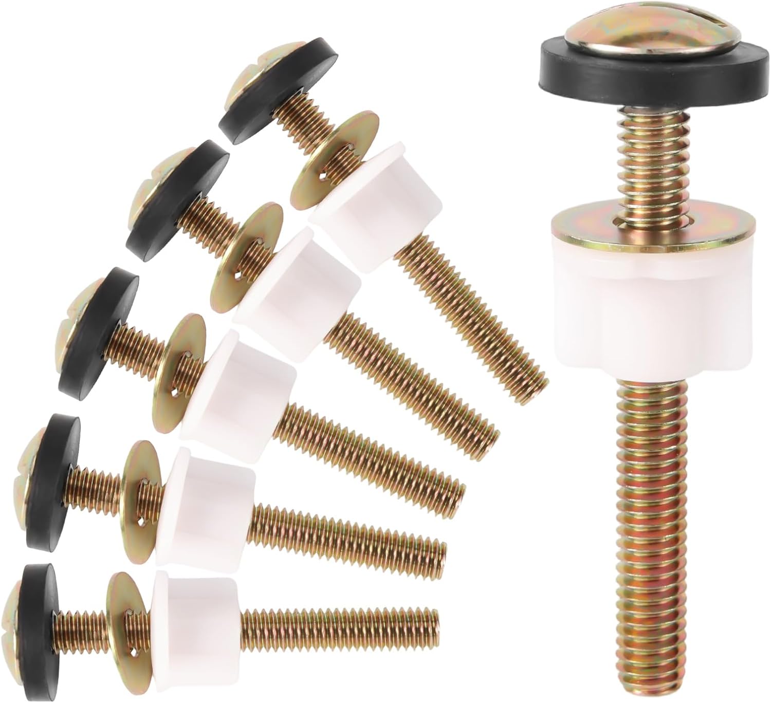 6 Pack Toilet Seat Screws Replacement Kit, Heavy Duty Universal Toilet Seat Bolts Fastener Compatible with Kohler Standard TOTO, with Plastic Nuts & Washers Parts Fixing Hardware