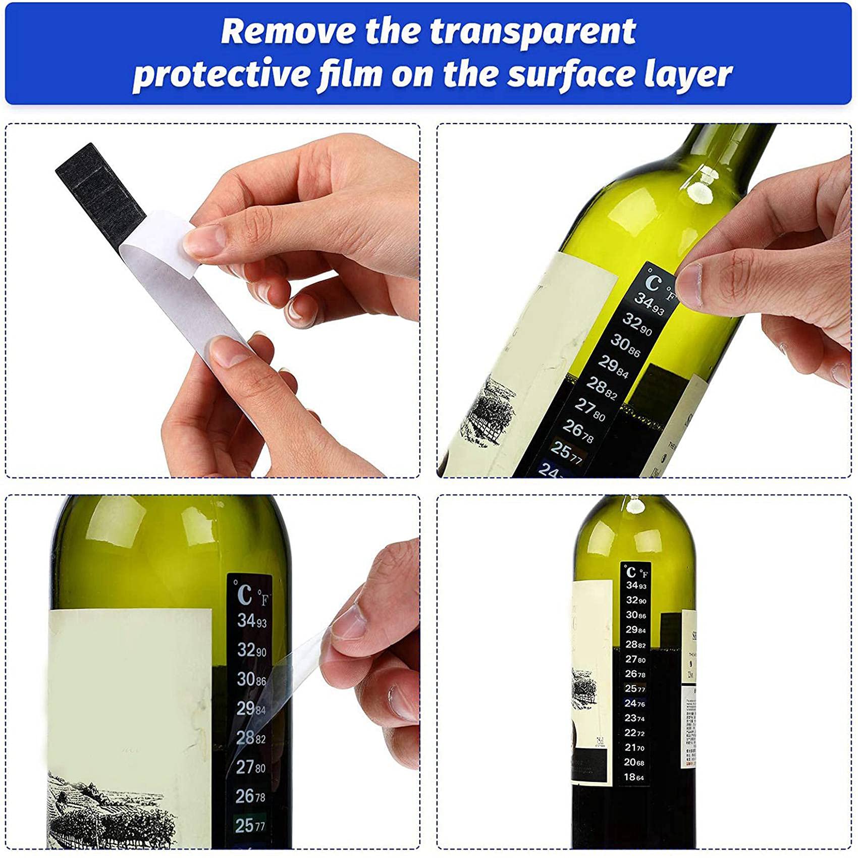 144 Stück Digitaler Temperatur Aufkleber Selbst Klebendes Thermometer Streifen Fermenter Selbst Klebendes Kristall Streifen Aquarium Thermometer