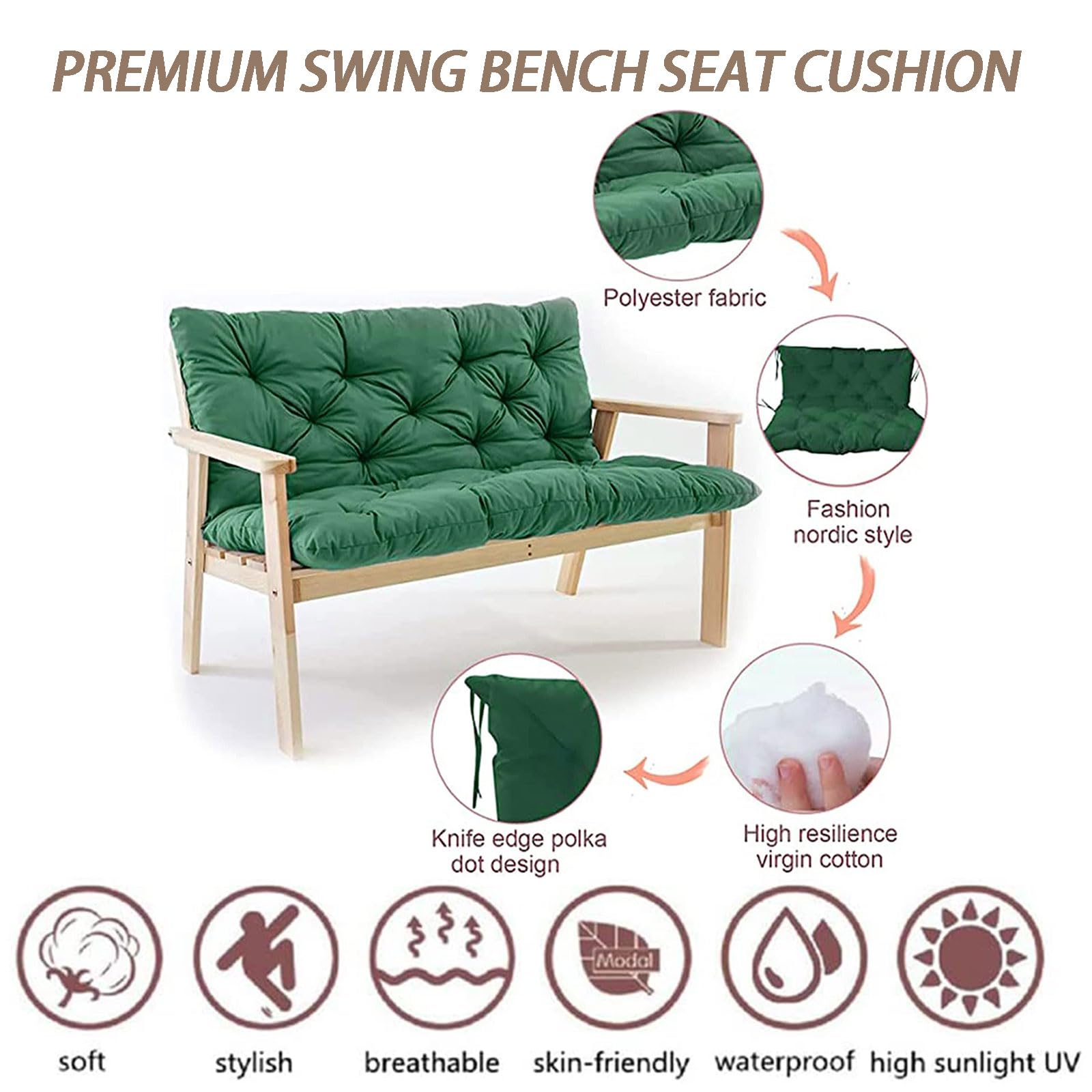 屋外ベンチパッドクッション 防水シートと背もたれ付き 2または3人掛けスイングチェアパッド 交換用シートマット パティオハンモック家 QLXYYFC 2～3人掛け 屋外防水シートパッド ベンチ スイングチェア 交換用クッション 背もたれと滑り止め紐付き パティオガー QLXYYFC 屋外用スイングクッション  2～3人掛け防水家具用パティオクッション ベンチクッション 背もたれと紐付き 厚みのあるス Amazon.co.jp ...