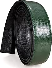 Barry.Wang Mens Ratchet Belt Genuine Leather Belts 1 3/8" Automatic Buckle Carnival Dress Casual,Trim To Fit