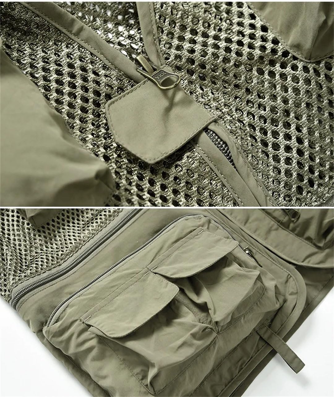 Gilet da pesca da uomo in rete con tasche multiple