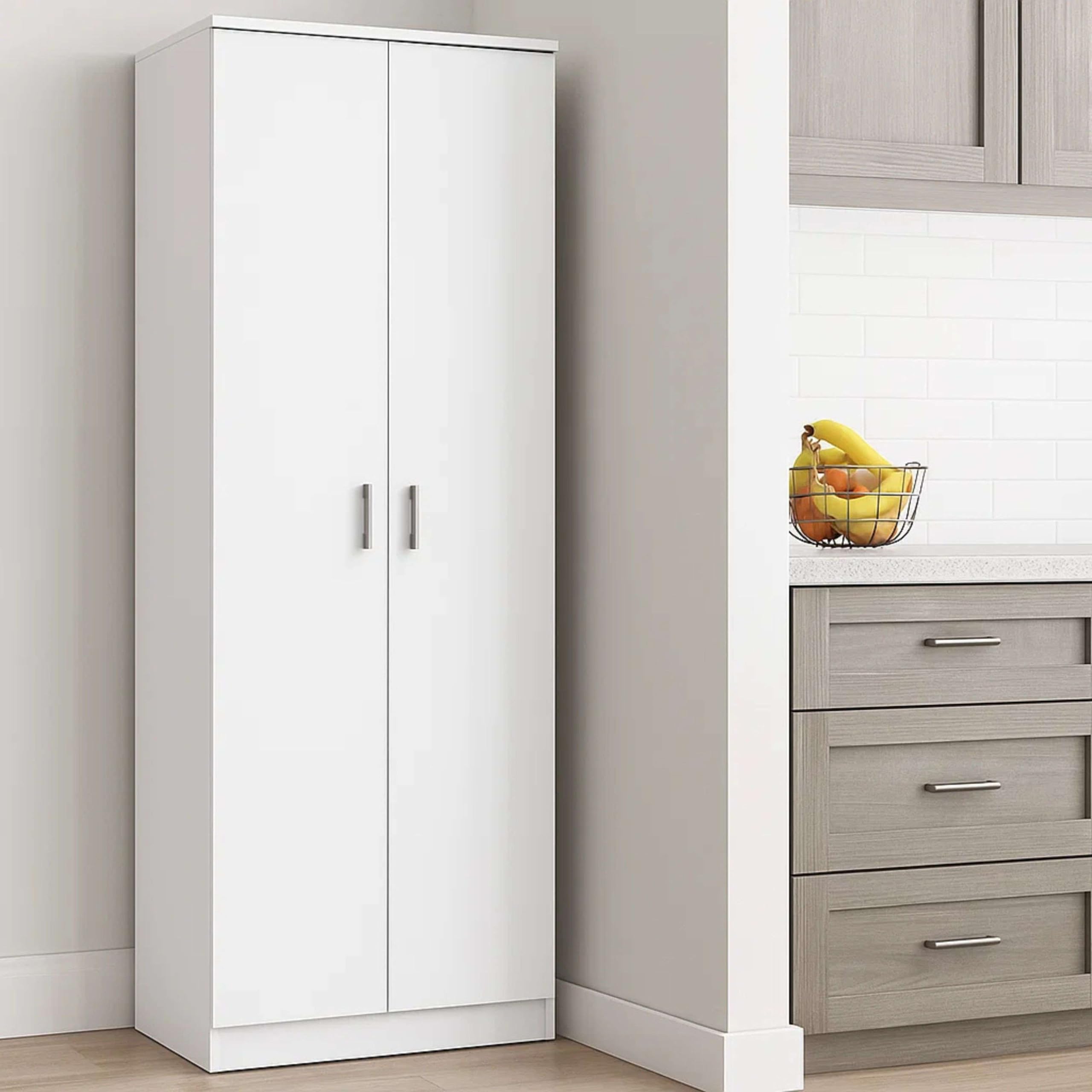 Mueble Zapatero Recibidor Armario Auxiliar Blanco 2 Puertas 6 Estantes 60cm