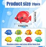 Artificial Fish, 20 PCS Artificial Fishes Floating Decorations for Bubble Lamps, Jellyfish Lamp, Aquarium (Random Color)