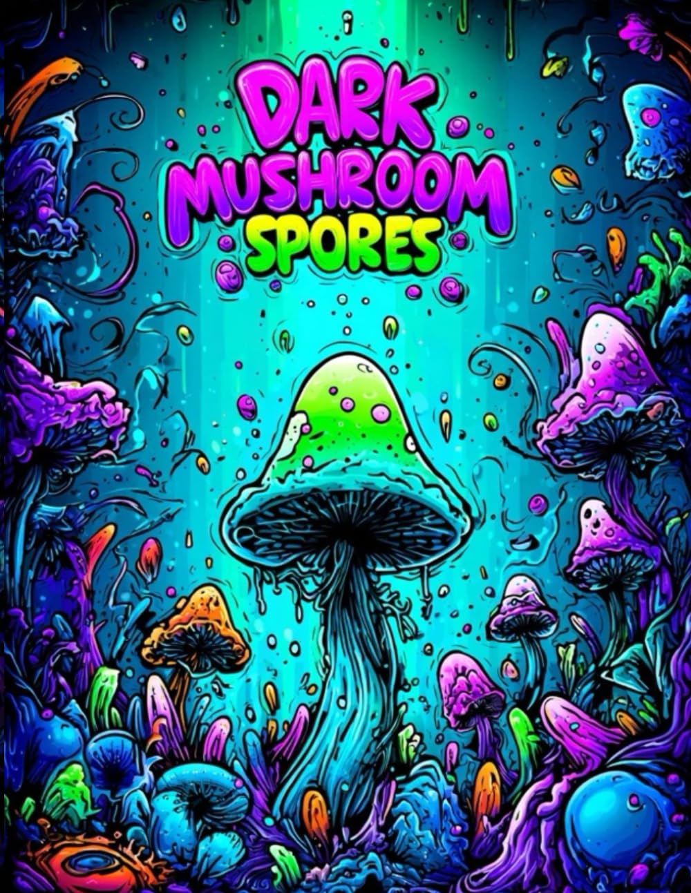 Dark Mushroom Spores: High Detail Psychedelic Mushroom Coloring Book for Adults & Teens Ages 14+ | Bold Line Surreal Fungi, Trippy Forest Mushrooms, Mysterious Woodland Art for Stress Relief Coloring