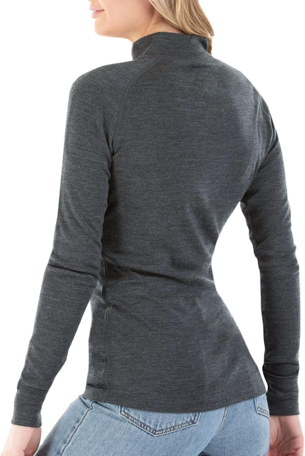 MERIWOOL Womens Base Layer 100% Merino Wool Midweight 250g Half Zip Sweater for Women - Image 2