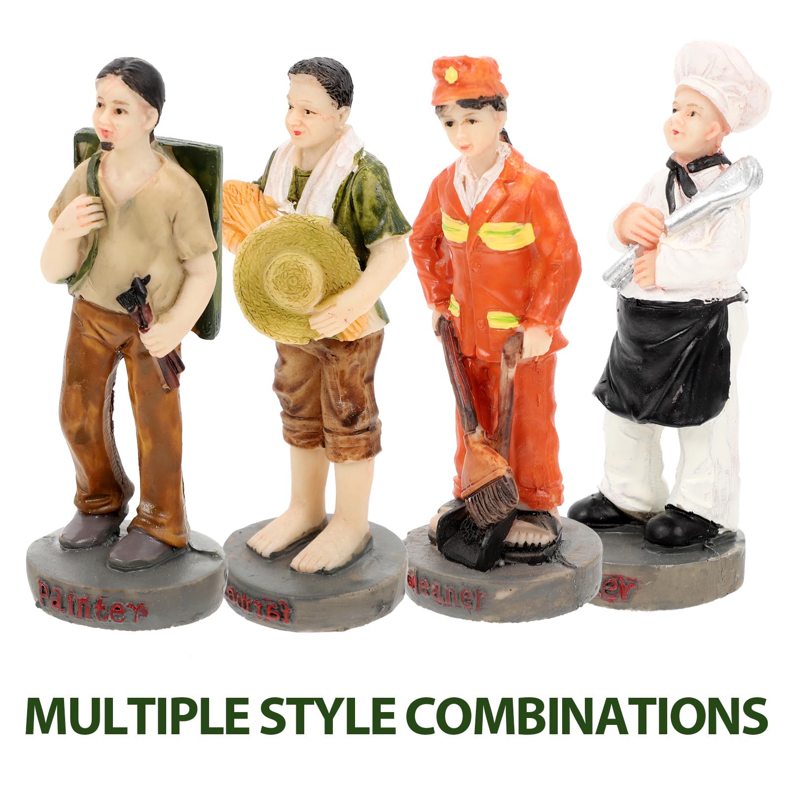Modelli Decorate di Persone in Resina 7 Figure Realistiche Stili multipli per Tavolo da per Mini Ambienti e Scolastici Stili multipli