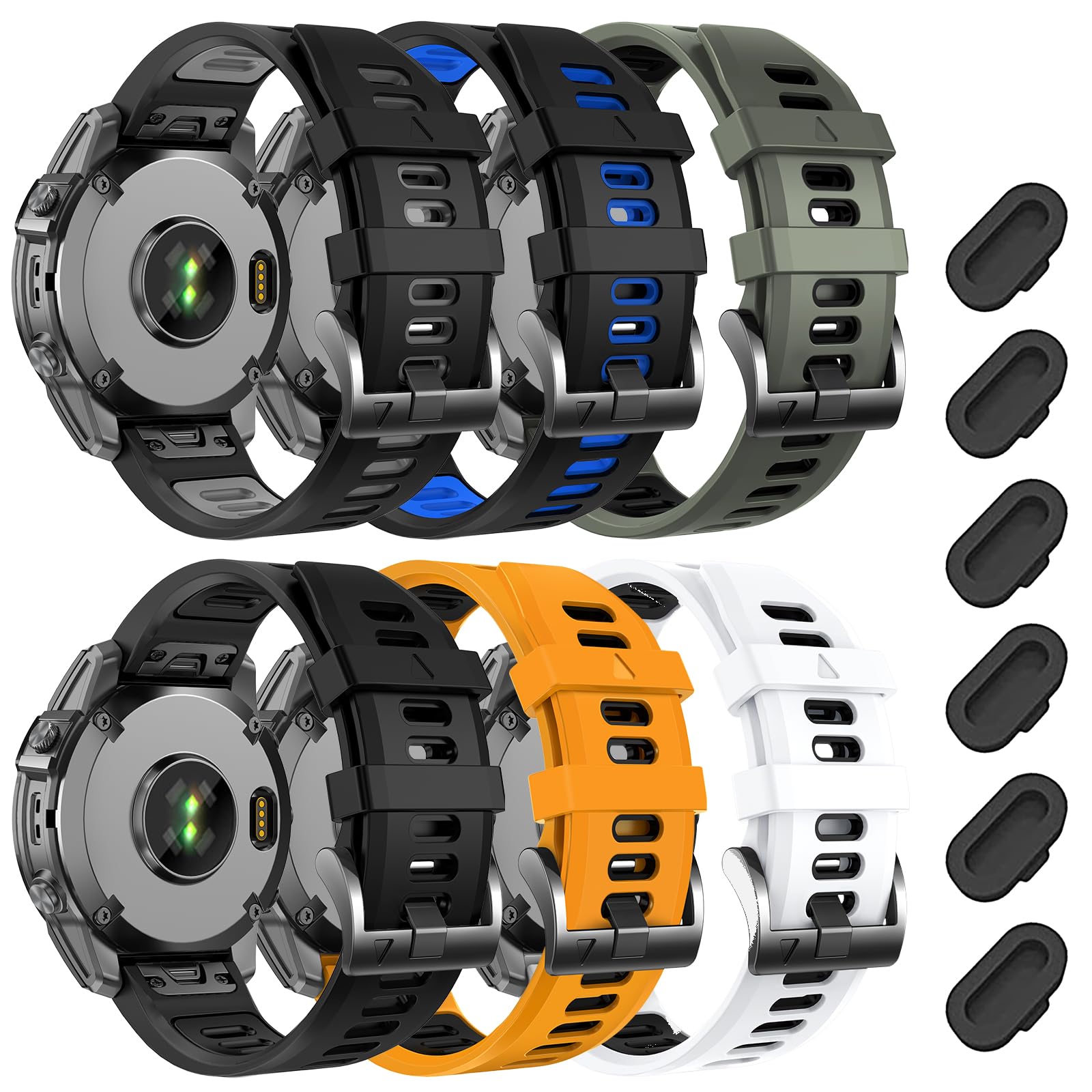 26mm Cinturino Compatibile per Garmin Fenix 7X/7X Pro/6X/6X Pro/5X Plus,Silicone Quickfit Cinturini di Ricambio per Fenix 8/8Pro 51mm/Descent Mk3i/Epix Pro/quatix 8/tactix 8 51mm/Enduro 3/2